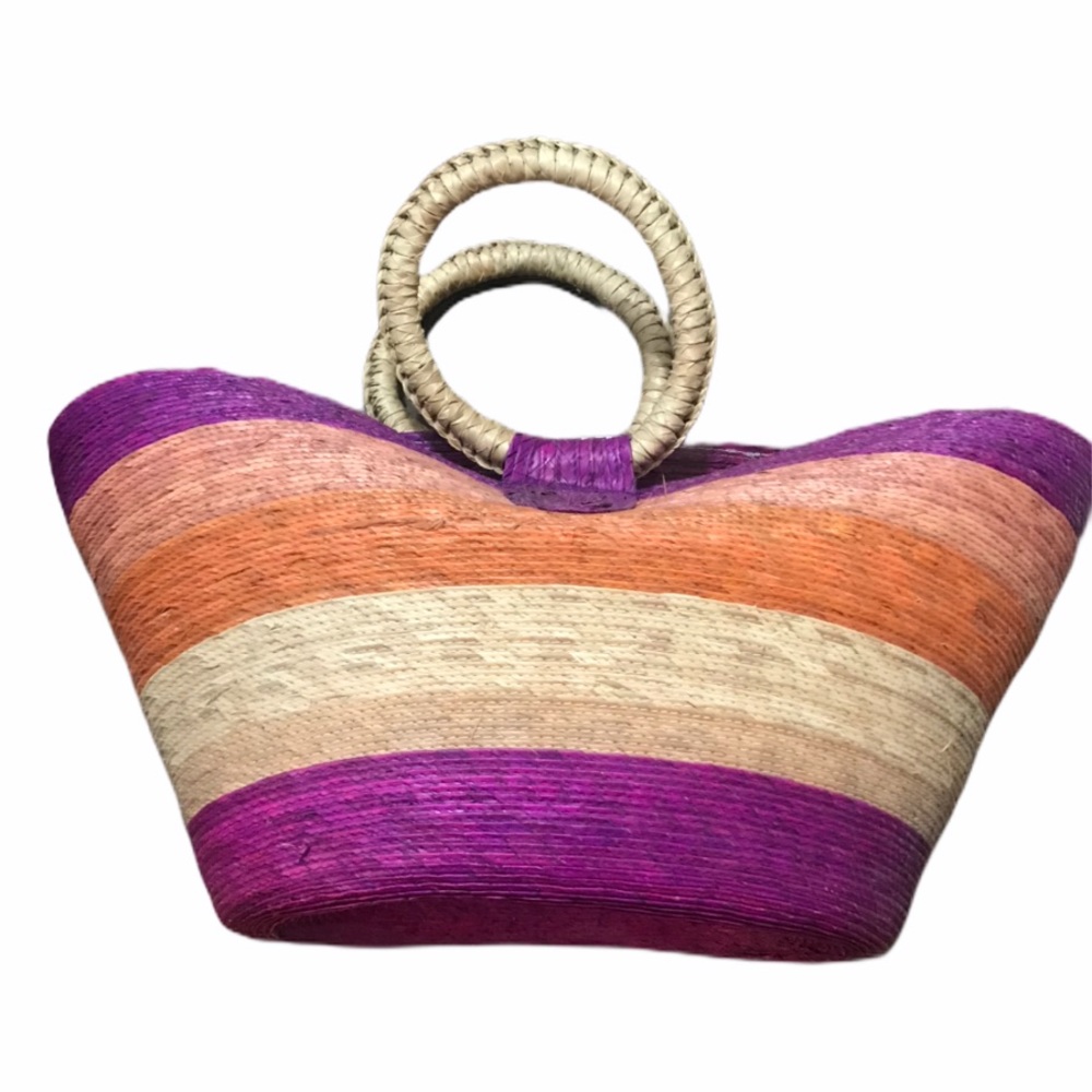 New Rattan straw cute multicolor hand purse
